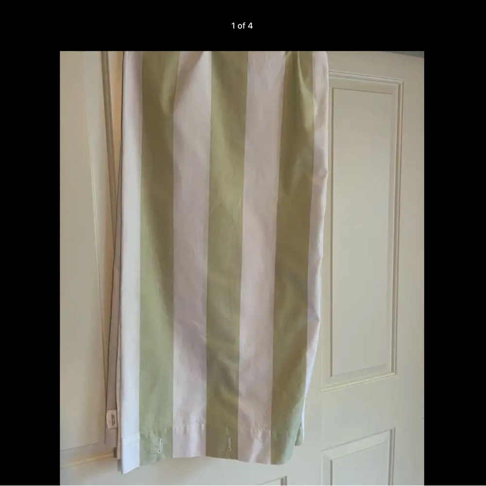 Pottery Barn Striped Cotton Shower Curtain Green Stripe
